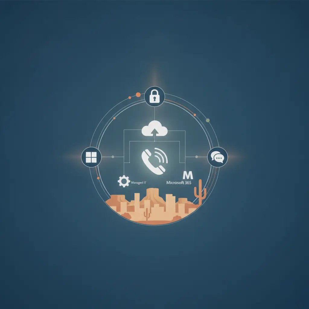 Illustration for Business VoIP Mesa AZ: Secure Phone Systems — Telecommunications service provider serving Mesa, AZ