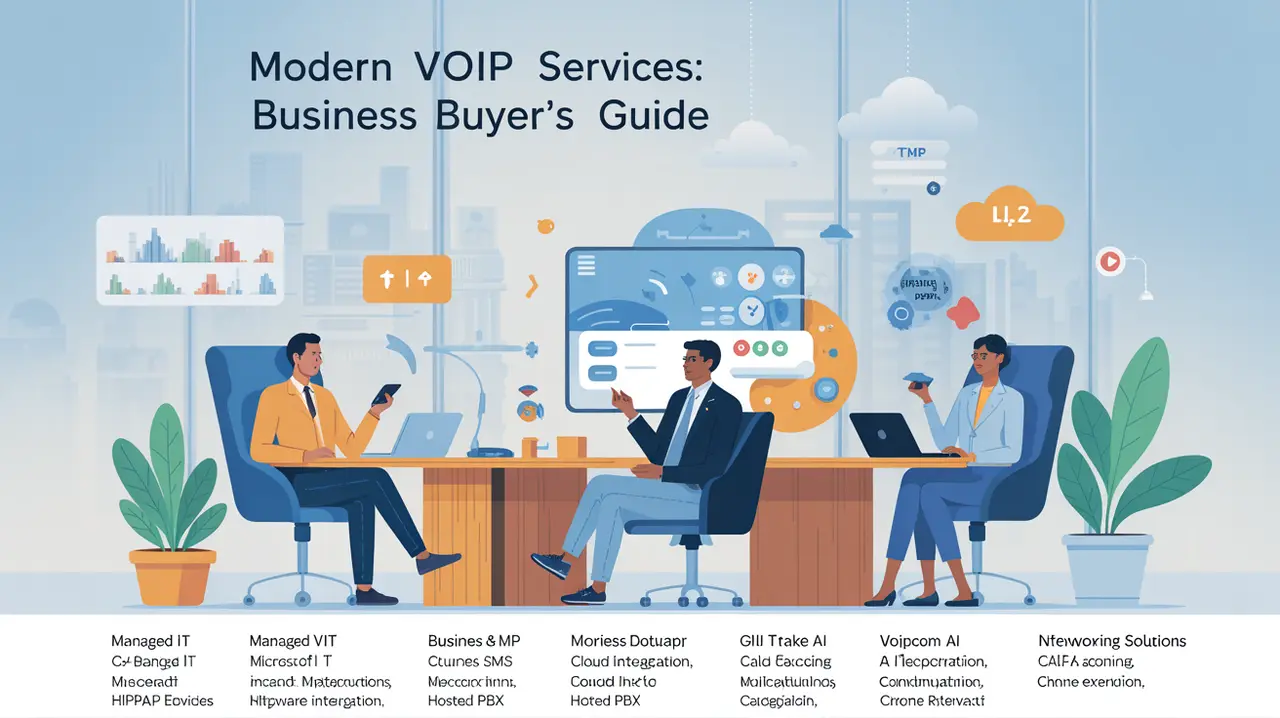 Illustration for Modern VoIP Services: A Business Buyer's Guide — Telecommunications service provider