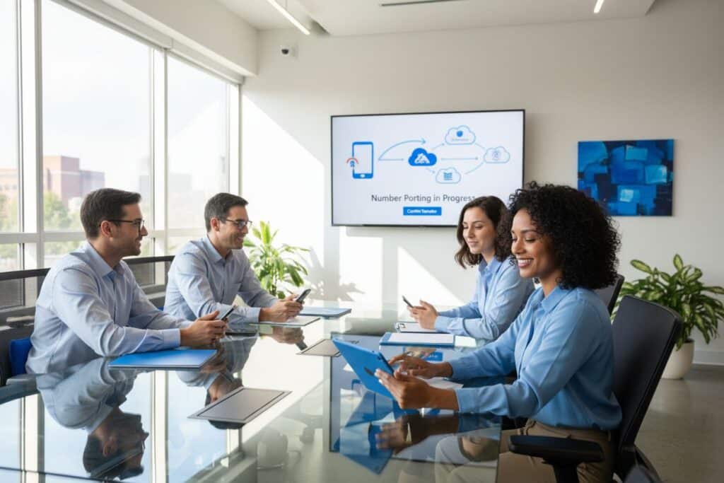 phone number porting, business communication, professional teamwork