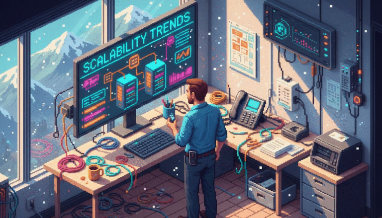 IT manager reviews VoIP scalability dashboard