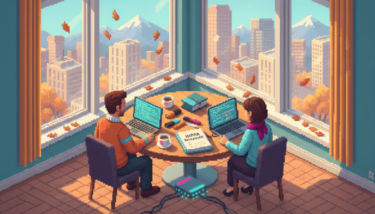 Compliance and IT team meeting in office