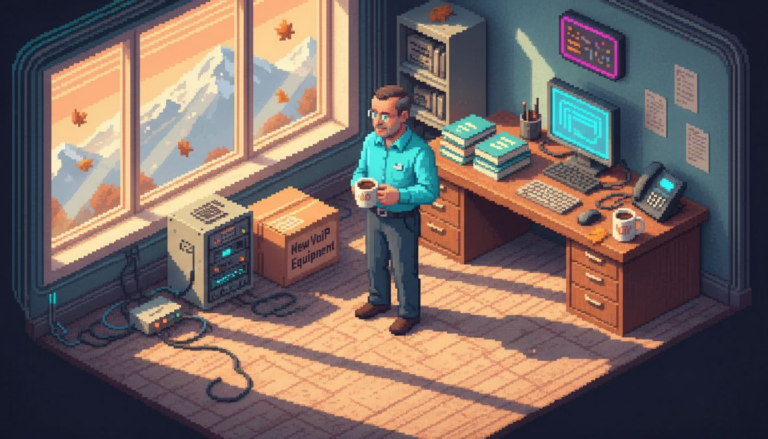 IT manager preparing phone system upgrade