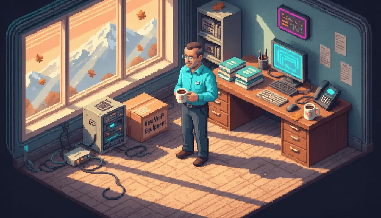IT manager preparing phone system upgrade