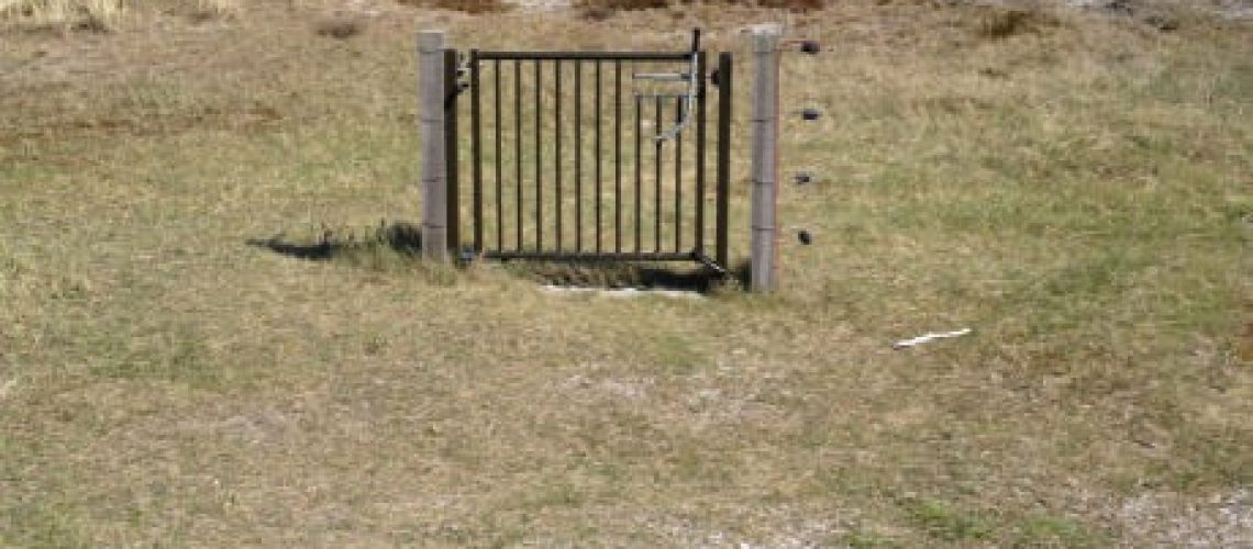 Top-tier security: A locked gate standing guard over absolutely nothing. Hackers must be shaking in their boots.